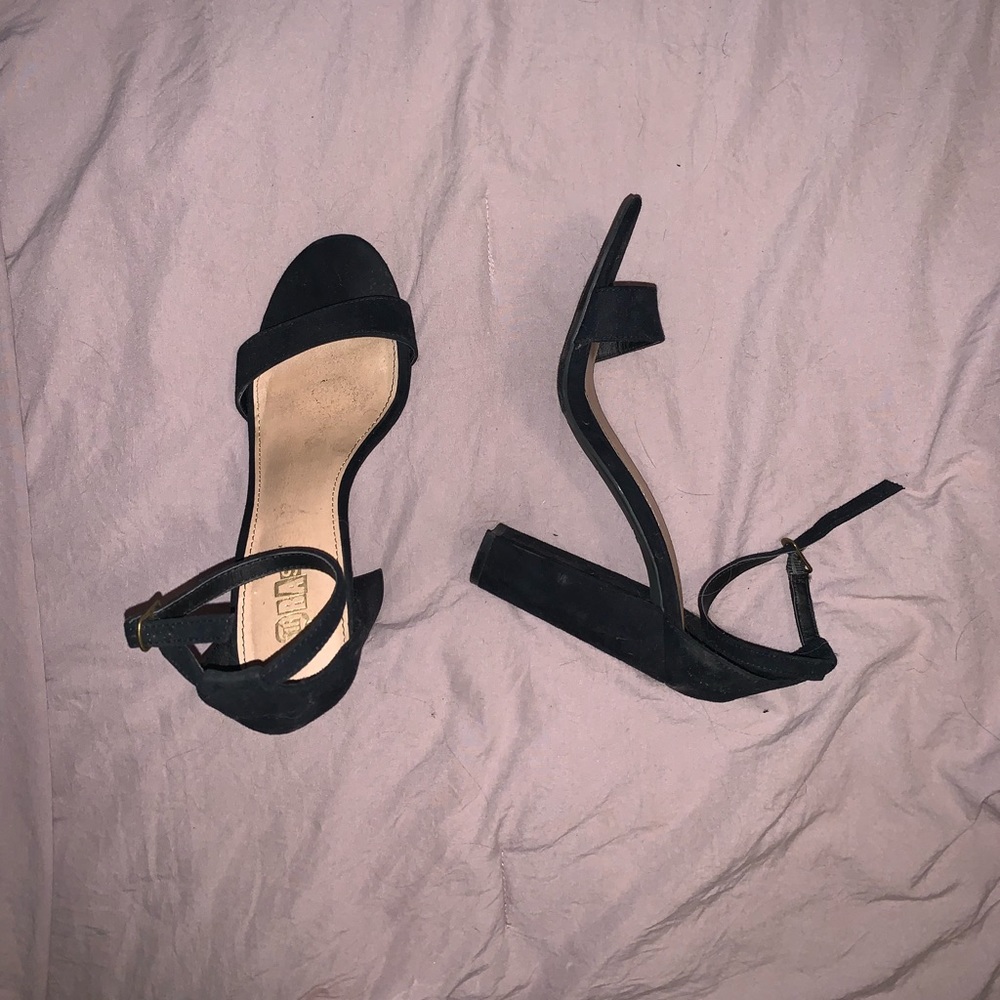 Black strappy heels